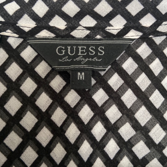 Guess button down sheer collared blouse - Picture 2 of 4